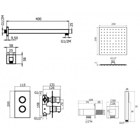 Комплект для душа Plumberia Selection TAG KITTGT18QNO