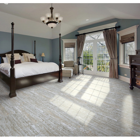 Ступени Подступенок Гранит Стоун ТРАВЕРТИН Серебристый / Tread rase Granite Stone TRAVERTINE Silver LLR 120x15