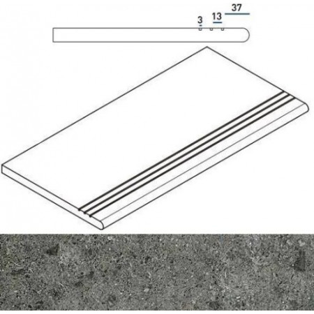 Ступени 620040000089 Ступень Дженезис Грэй закругленная грип Х2 30х60