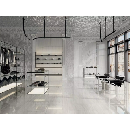 Плитка 13111R Белем структура серый светлый глянцевый обрезной 30х89,5