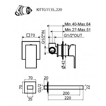 Комплект смесителя для раковины Plumberia Selection KITTG1135CR220
