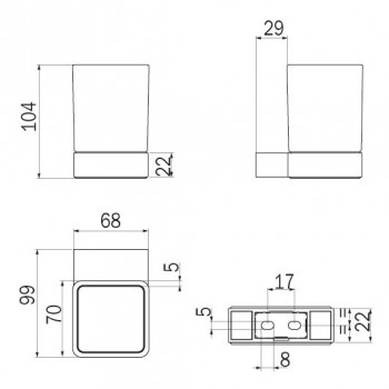 Стакан для щеток INDA INDISSIMA A88100CR21