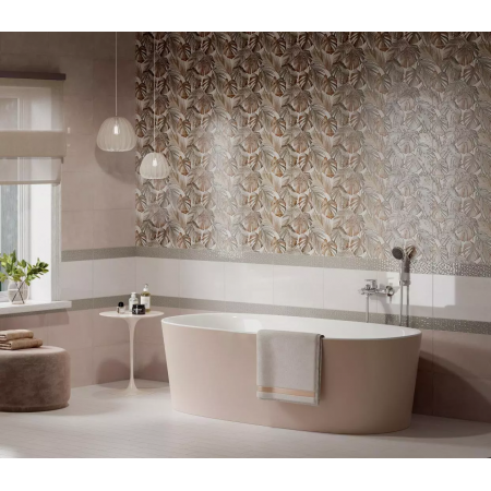 Плитка BLE019 Бордюр Багет Левада серый светлый глянцевый 25х5,5