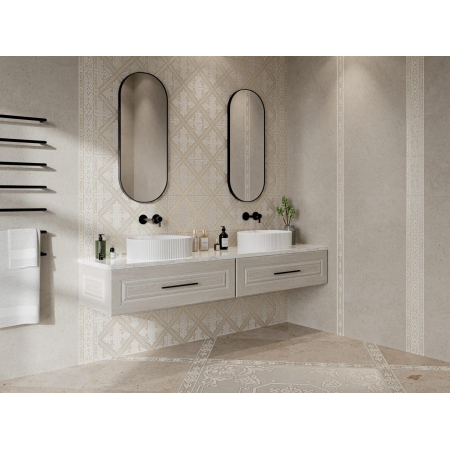 Плитка SPA049R Бордюр Карму серый светлый матовый обрезной 30х2,5