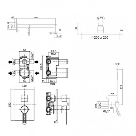 Комплект для душа Paffoni Ringo KITRIN018SBO