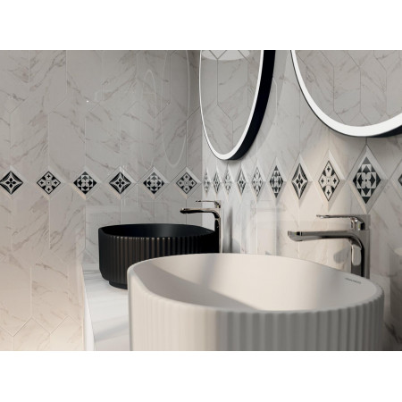 Плитка HGD/A482/35006 Декор Келуш 3 черно-белый 14х34