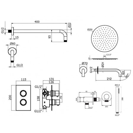 Комплект для ванны Plumberia Selection IXO KITXOT19QCR60