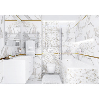 Плитка Декор Adelaida белый 25х75