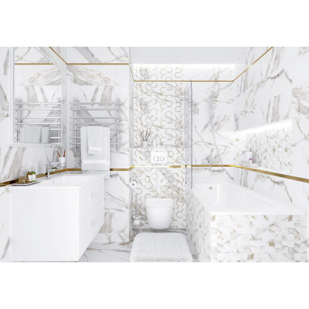 Плитка Декор Adelaida белый 25х75