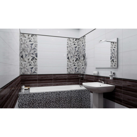 Плитка Декор Апрель черный-3 25х50