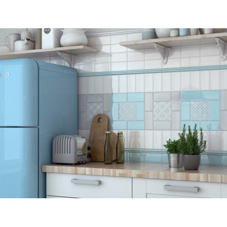 Плитка BLD019 Мурано Багет голубой 15х3