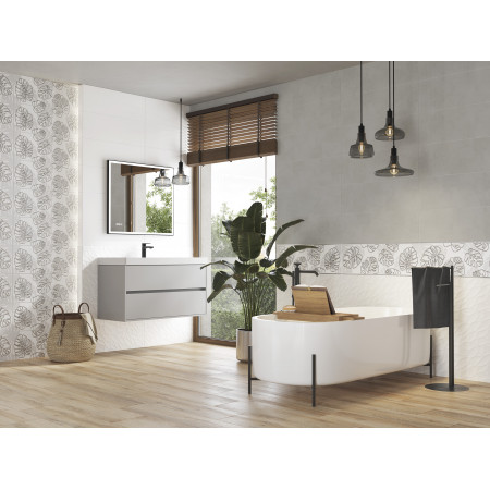 Плитка A15920 вставка Glory листья белый 25x75