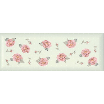 Плитка 15034 N Веджвуд Цветы зеленый грань 15*40