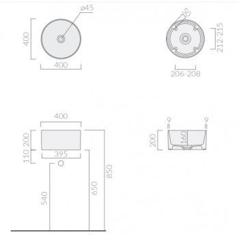 Раковина GALASSIA CORE40 7306MT