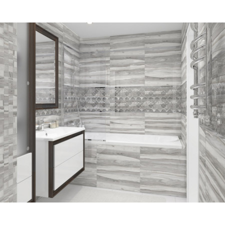 Плитка Бордюр металлический серебро глянцевое 2,9х50