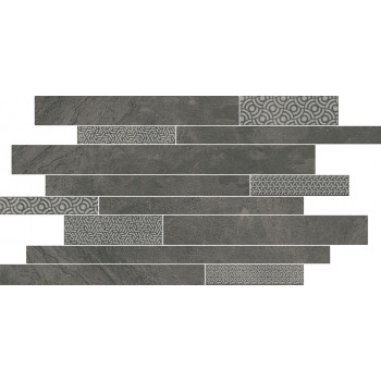 Керамогранит SBM011/SG458520 Ламелла серый темный мозаичный 50,2x25x8,5