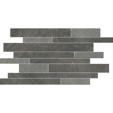 Керамогранит SBM011/SG458520 Ламелла серый темный мозаичный 50,2x25x8,5