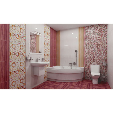 Плитка Декор Энигма платина серый полоски 25х50