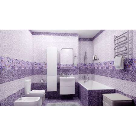 Плитка GL7H221 Motive Glass бордюр сиреневый 4x35