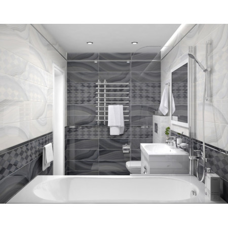 Плитка Декор Agat Geo серый 20х60