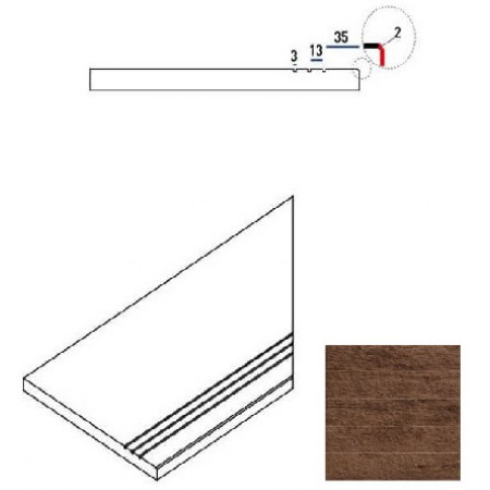 Керамогранит 620090000242 PEPPER BORDO GRIP DX 30x60