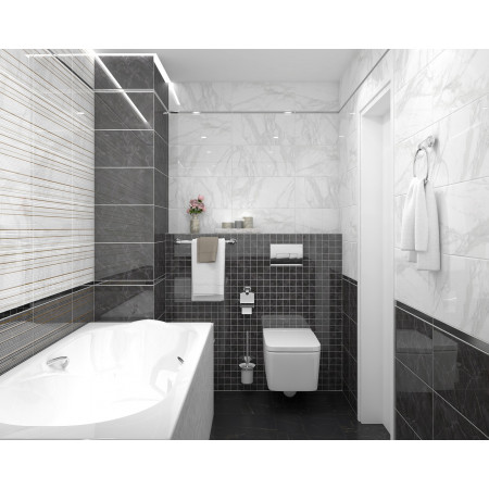 Плитка Декор Olimpus Grand чёрный 25х50