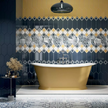 Плитка HGD/B512/35000 Декор Алмаш 1 желтый глянцевый 14х34