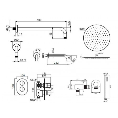 Комплект для ванны Plumberia Selection IXO KITXOT19BO60KING