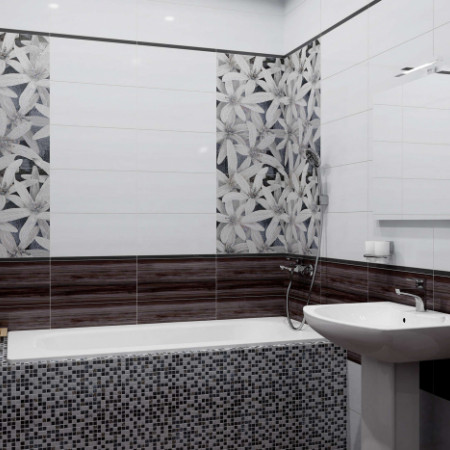 Плитка Декор Апрель черный-2 25х50