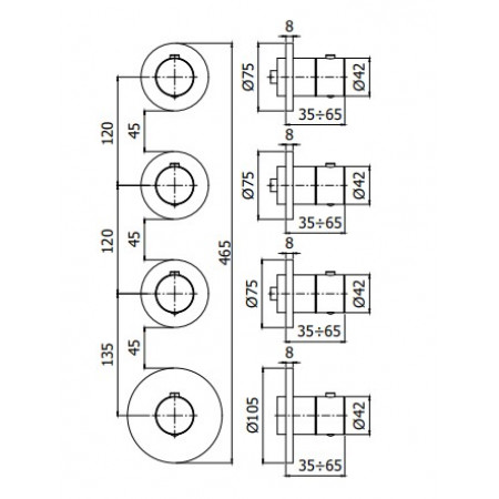 Внешняя часть смесителя для душа Paffoni Modular box MDE019NO