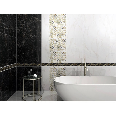 Плитка MM12111 Астория черный мозаичный 25x75