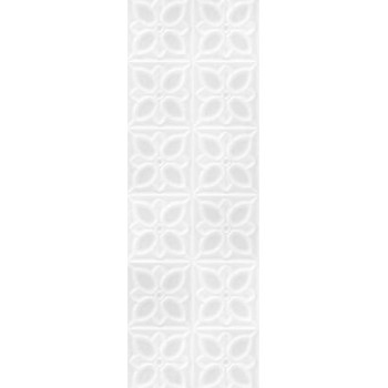 Плитка LBU053D Lissabon рельеф квадраты белый 25x75