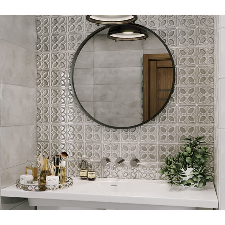 Плитка LBU333D Lissabon рельеф квадраты сине-зелёный 25x75