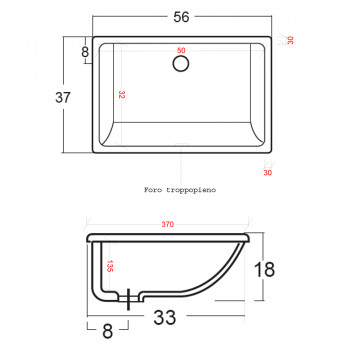 Раковина встраиваемая GALASSIA 2035