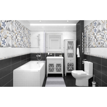 Плитка 60021 Alabama чёрный мозаика 20х60