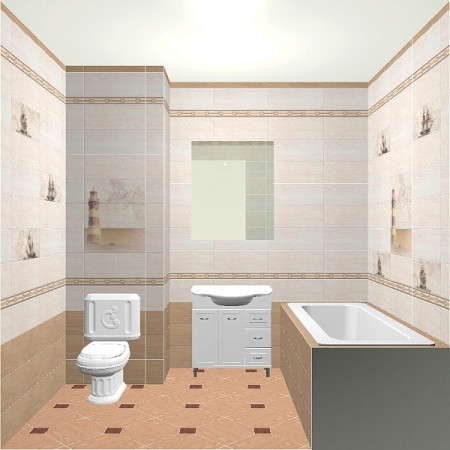 Керамогранит 33047/7 Вставка Марекьяро беж светлый 10х10