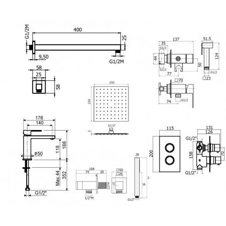 Комплект для душа Plumberia Selection TAG KITZTGT18QCR53