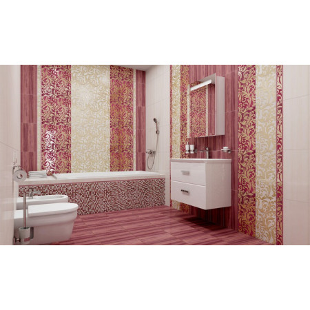 Плитка Декор Ампир бордовый 25х50