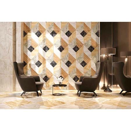 Керамогранит 610090001239 Supernova Onyx Ivory Chiffon Bottone Lap 7,3x7,3