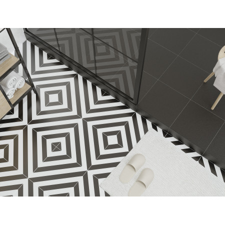 Плитка A15925 вставка Calacatta шеврон белый 29,8x59,8