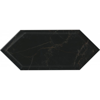 Плитка 35010 Келуш грань черный глянцевый 14х34