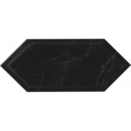 Плитка 35010 Келуш грань черный глянцевый 14х34