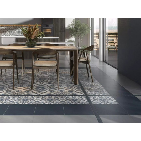 Плитка FMF019R Плинтус Чементо синий тёмный матовый обрезной 30x12