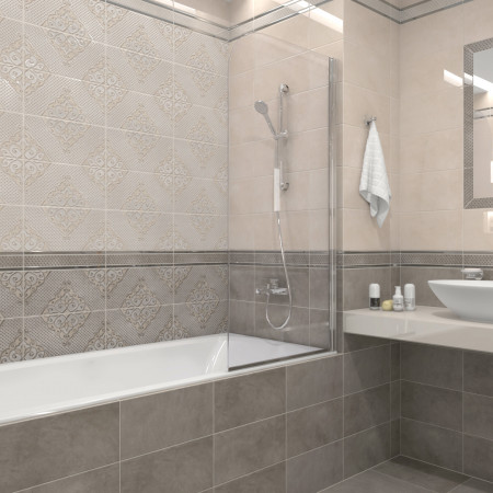 Плитка Бордюр Versus Chic серый 46-03-06-1335 4х40