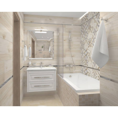 Плитка Woody серый узор 25х75