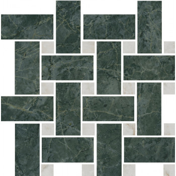 Мозаика T038/SG6542 Серенада мозаичный зеленый лаппатированный 32x32