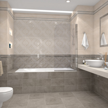 Плитка Бордюр Versus Chic серый 46-03-06-1335 4х40