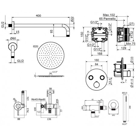 Комплект для душа Plumberia Selection PS BOX KITZPSB02NO