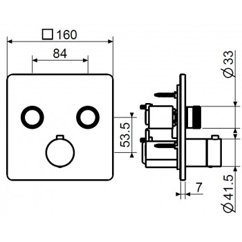 Внешняя часть встраиваемого смесителя для душа Plumberia Selection PSB2902NO