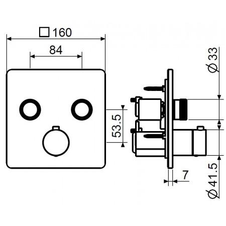 Внешняя часть встраиваемого смесителя для душа Plumberia Selection PSB2902NO